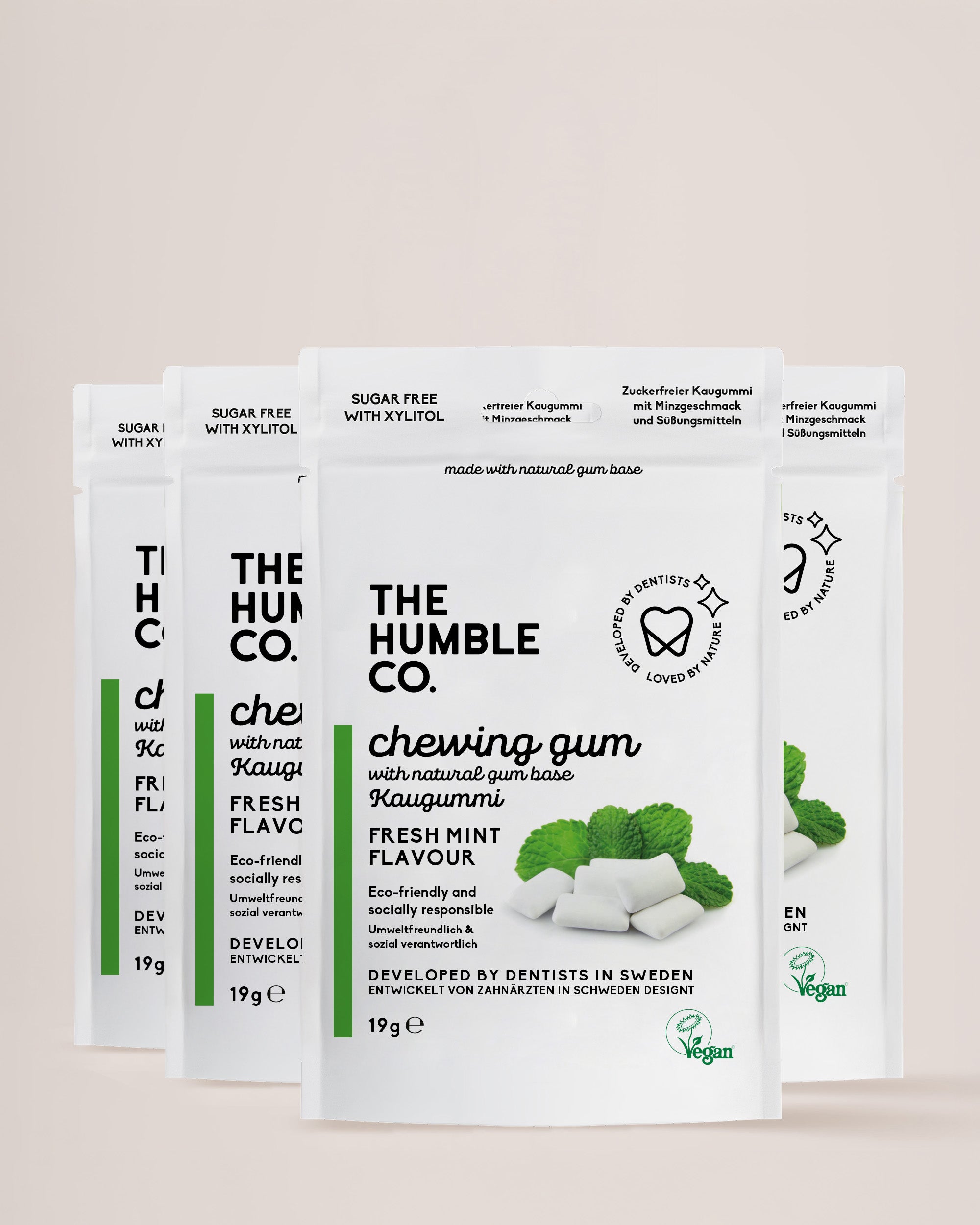 4-pack Natural Chewing Gum - Fresh Mint