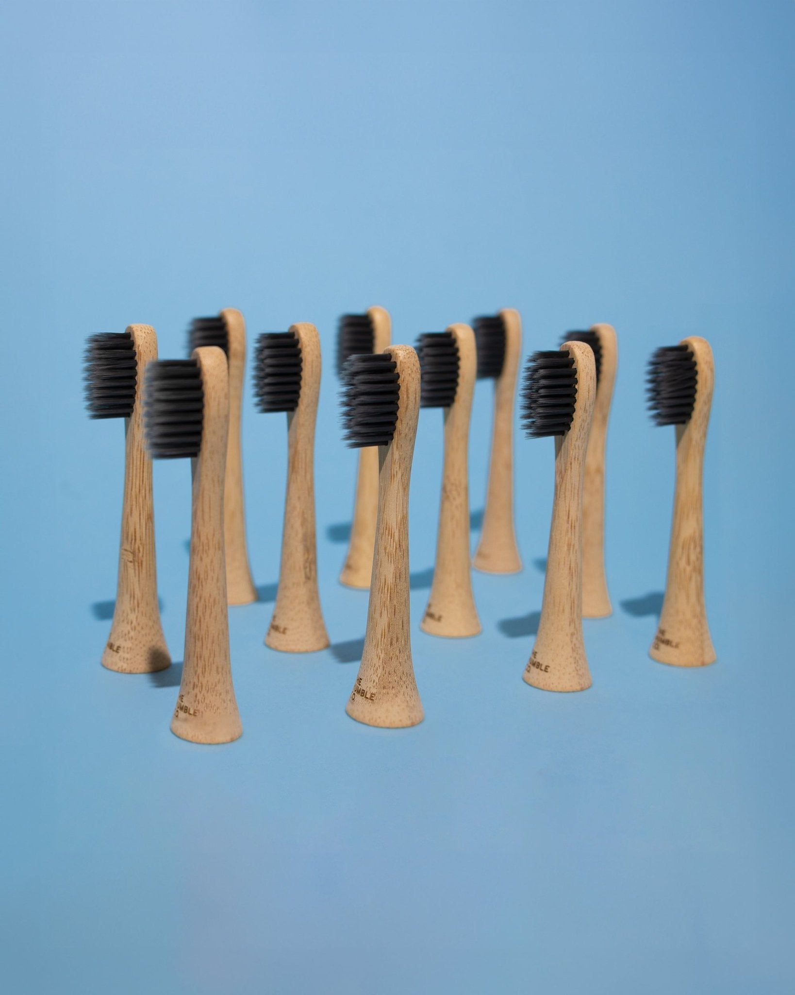 Electric Toothbrush Bamboo Heads - 4P - Sensitive Charcoal Bristles - The Humble Co.
