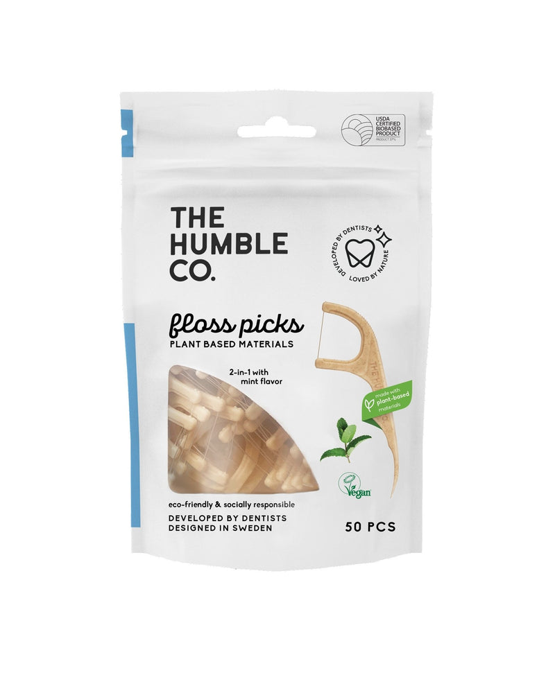 Floss Picks Single Thread - Mint (50 pack) - The Humble Co.