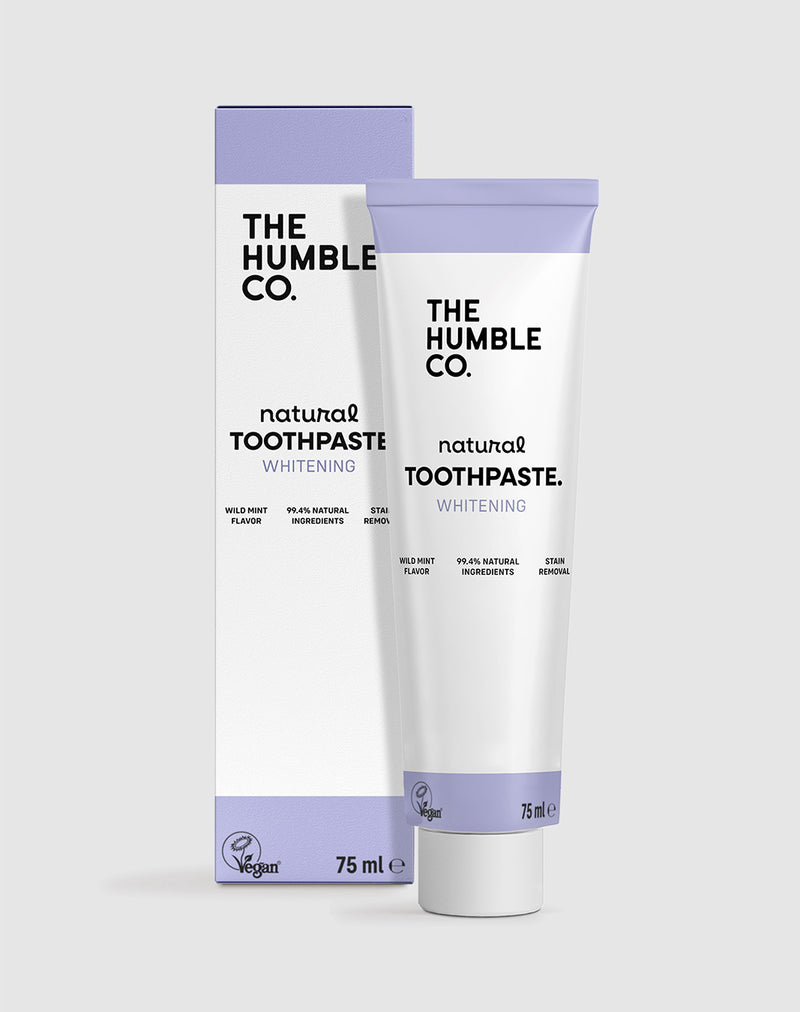 The Humble Co. natural toothpaste with packaging on a white background