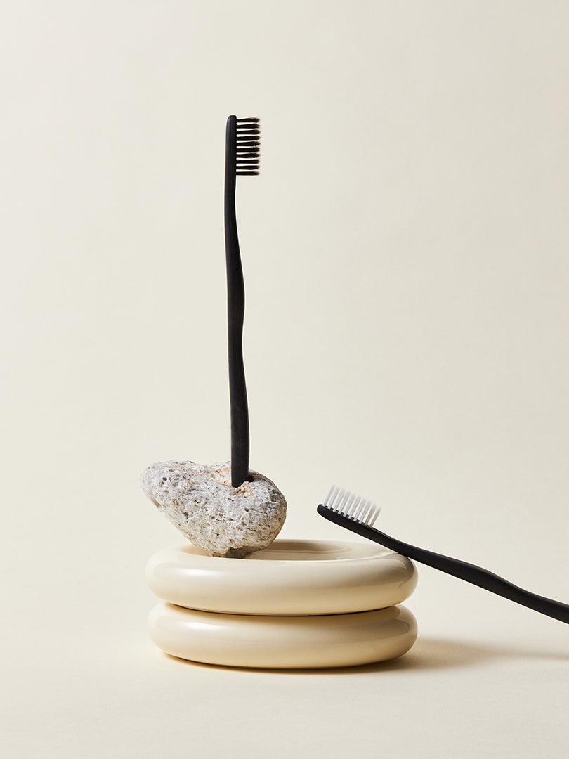 Plant Based Toothbrush | White/Black | The Humble Co.