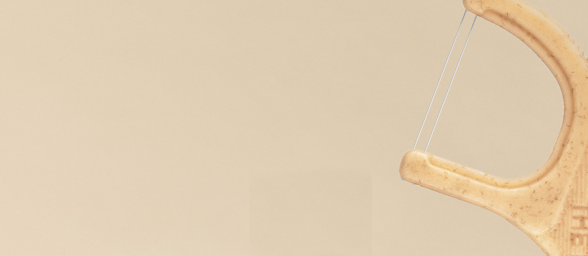 Plantbased flosspick on an beige background