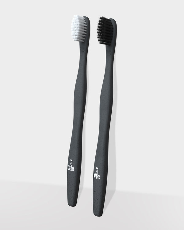 Plant-based Toothbrush 2-p - Sensitive Black/White