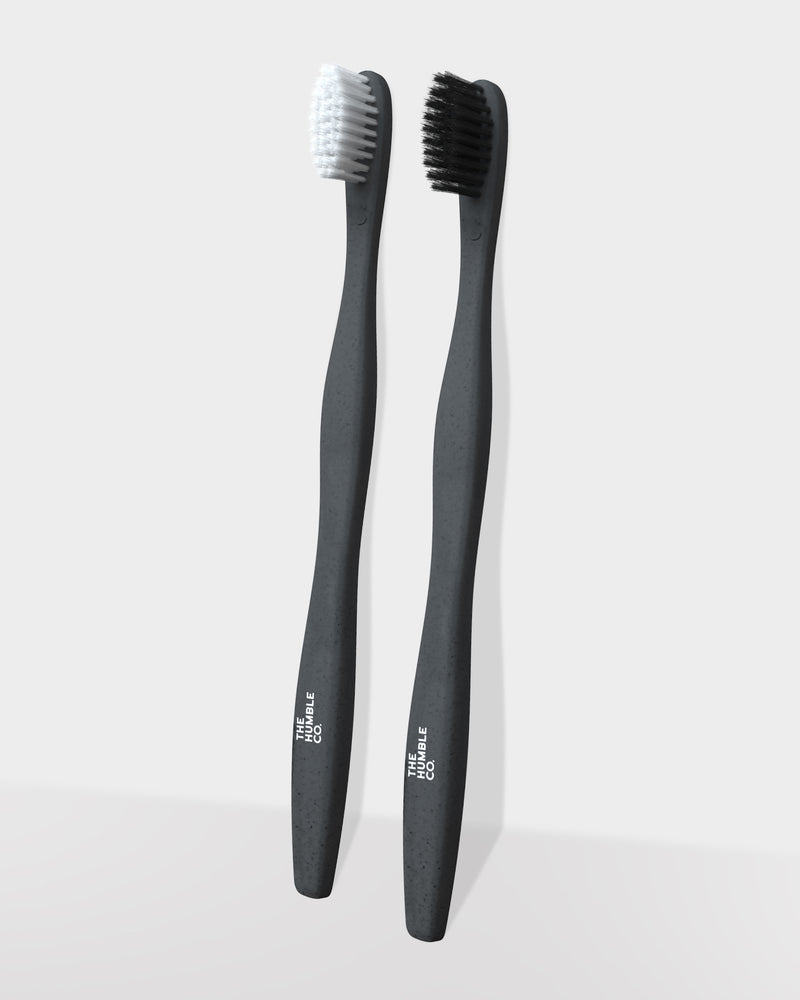 Plant-based Toothbrush 2-p - Sensitive Black/White