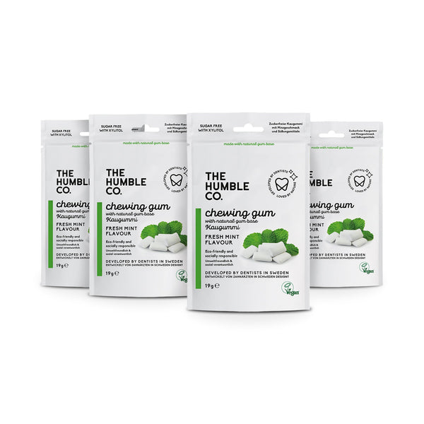 4x Natural Chewing Gum - Fresh Mint - The Humble Co.