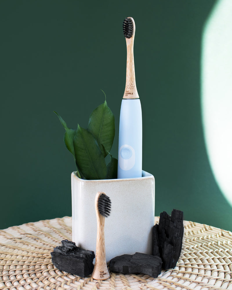 Electric Toothbrush Bamboo Heads - 4P - Sensitive Charcoal Bristles