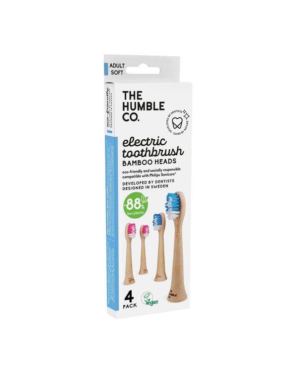 Electric Toothbrush Bamboo Heads - 4P - The Humble Co.