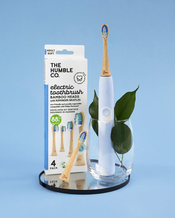 Electric Toothbrush Bamboo Heads - 4P - Reminder Bristles - The Humble Co.
