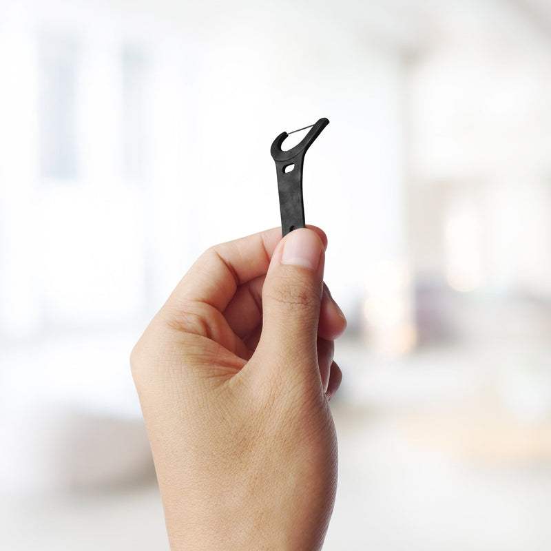 Floss Picks - Grip - Charcoal (50 pack) - The Humble Co.