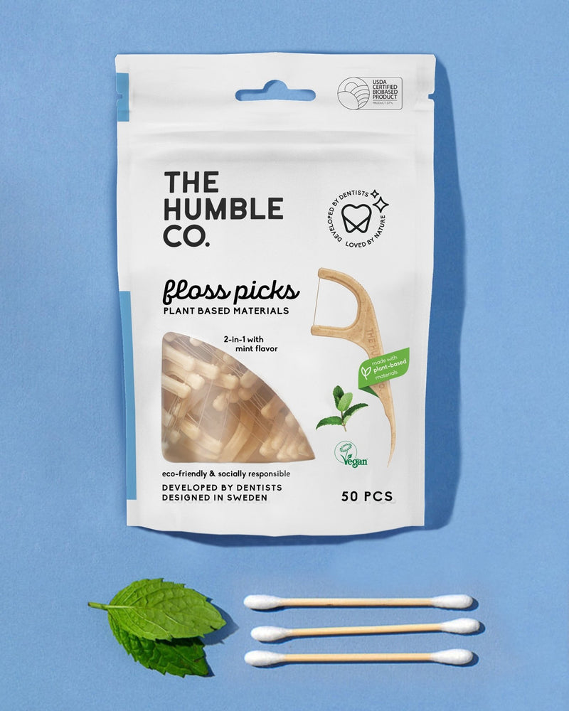 Floss Picks Single Thread - Mint (50 pack) - The Humble Co.