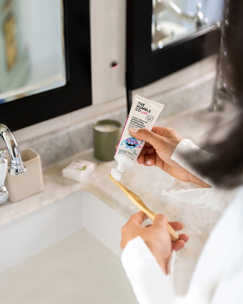 Natural Toothpaste – Kids Strawberry - The Humble Co.
