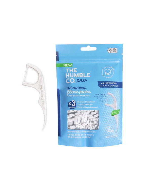 PRO Floss Picks - with fluoride (40 pack) - The Humble Co.