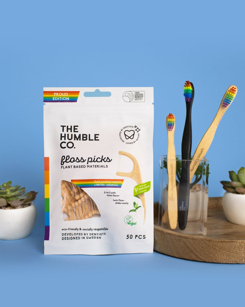 Proud Version - Floss Picks - Mint (50 pack) - The Humble Co.