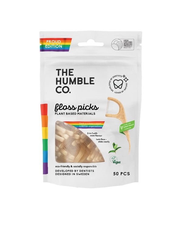 Proud Version - Floss Picks - Mint (50 pack) - The Humble Co.