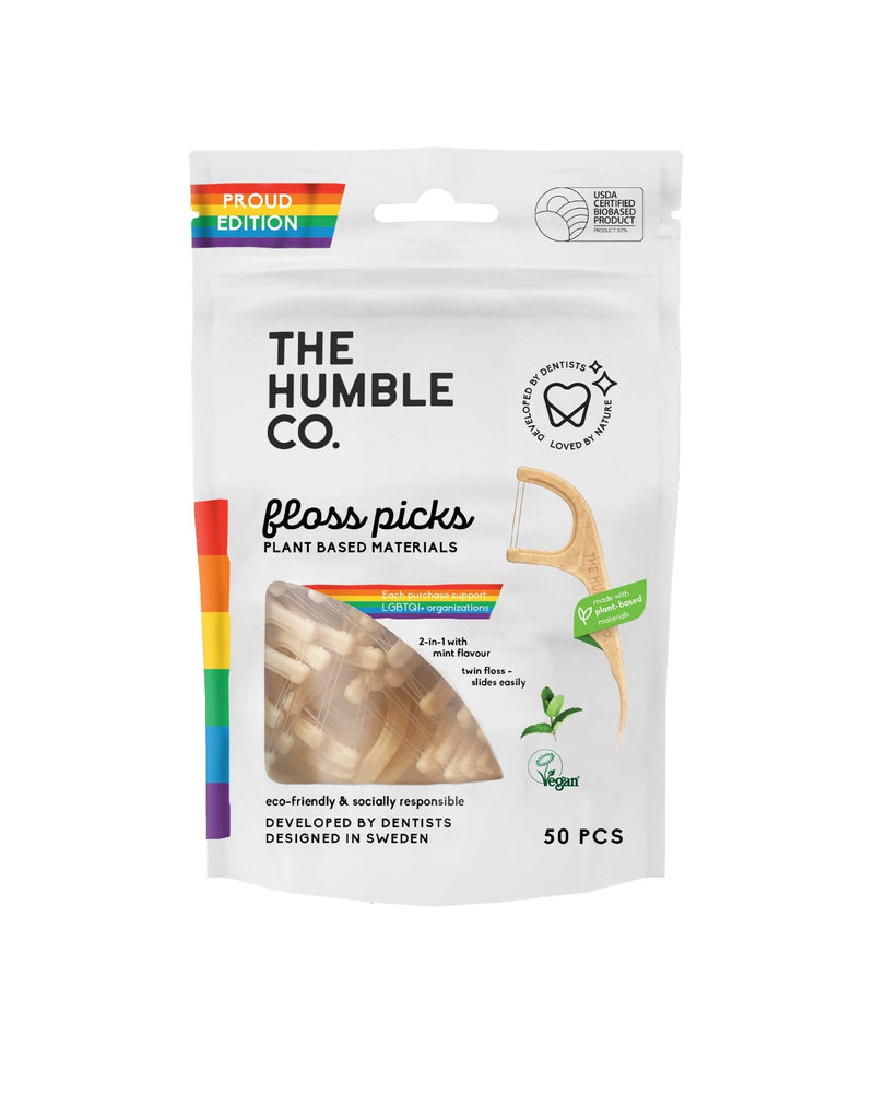 Proud Version - Floss Picks - Mint (50 pack) - The Humble Co.