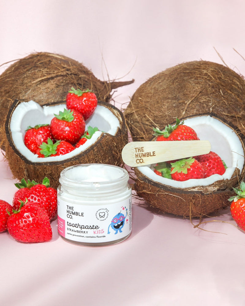 Toothpaste in glass jar – kids strawberry - The Humble Co.